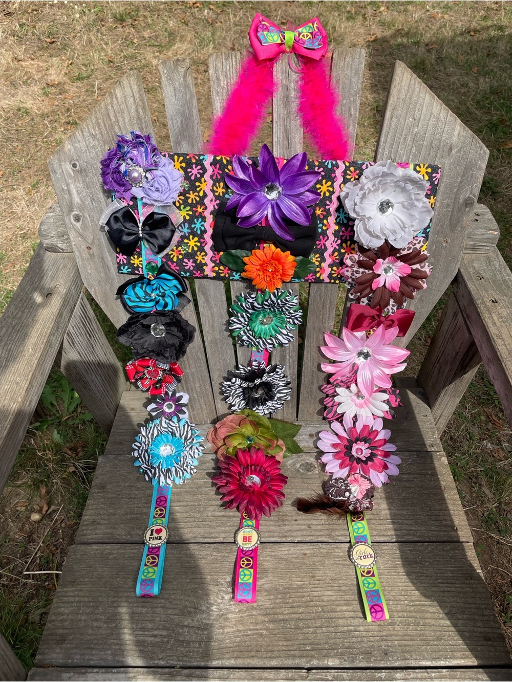 Handmade Hair Clip Holder + 22 Hair Clips
